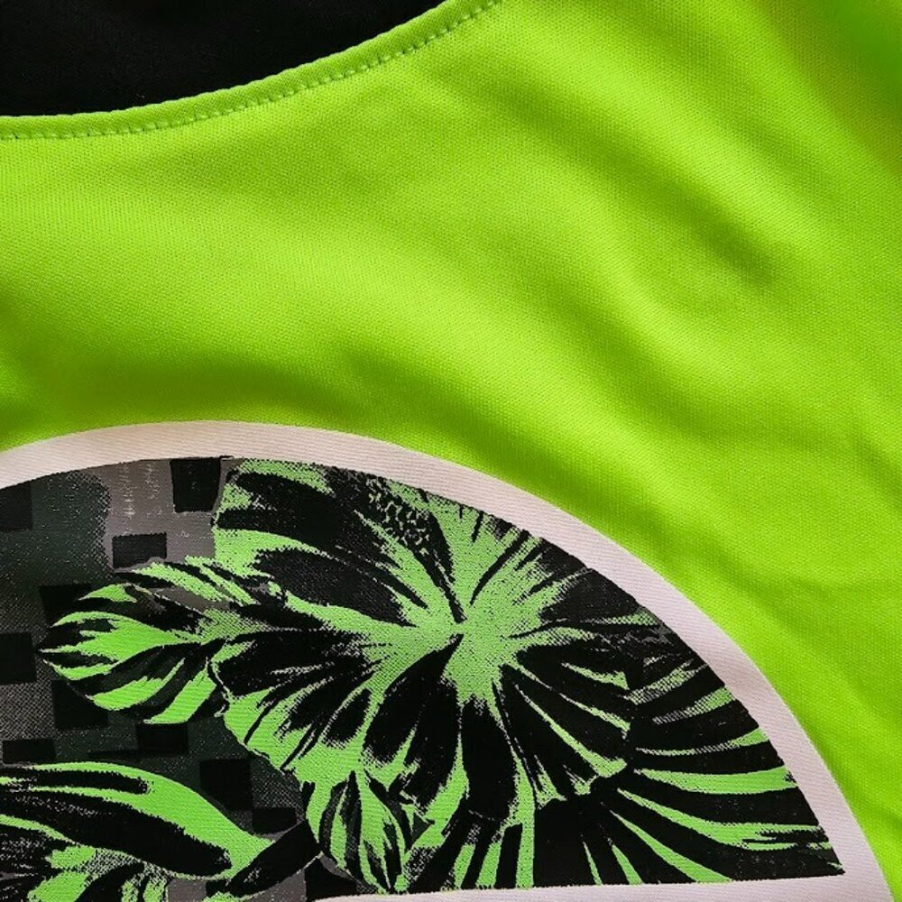 Hurley Boy's Flash Lime Circle Print UPF 50+ Crew Neck Shirt Size XL - Picture 4 of 6